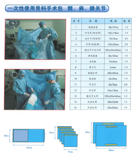 一次性使用骨科手術(shù)包